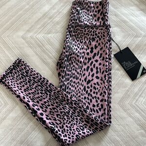 Playground Women’s High Waisted Pink Leggings with Animal Print - Size XS